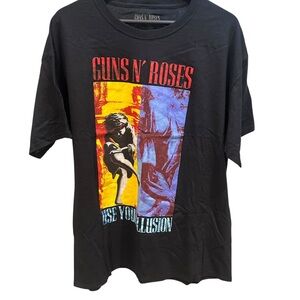 Guns N’ Roses Branded Use Your Illusion Tee Black Band Tee Graphic Size XL NWOT